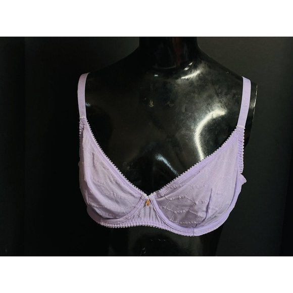 Savage X Fenty Flocked Logo Unlined Bra Women's 38B Lingerie By Rihanna - Picture 14 of 16